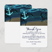 アンカー & パームツリー ビーチ ナイト ウェディング サンクス 招待状 (正面/裏面)