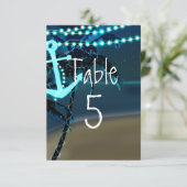 アンカー ビーチ パーム ツリー ウェディング テーブル ナンバー カード (スタンド正面)