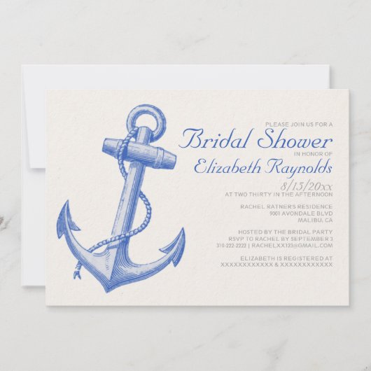 アンカー ブライダルシャワー インビテーション (正面)