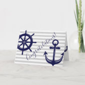アンカー ボート ハルム ホイール 航海 お祝い カード (正面)