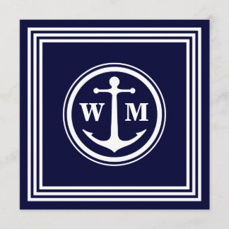 アンカー モノグラム 5.25x5.25 スクエア ペーパー インビテーション