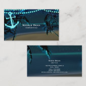 アンカー + ヤシの木 ビーチ ナイト 名刺 (正面/裏面)