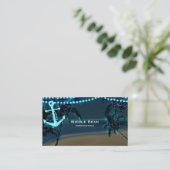 アンカー + ヤシの木 ビーチ ナイト 名刺 (スタンド正面)