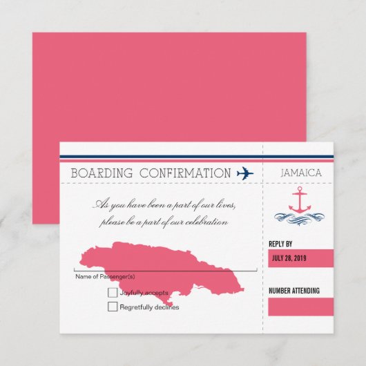 アンカー RSVP ジャマイカ 搭乗券 (正面/裏面)