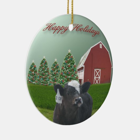アンガスの子牛の休日の陶磁器のオーナメント セラミックオーナメント (右)