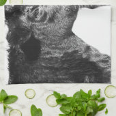 アンガスの牛台所タオルで白黒 キッチンタオル (折り畳み)