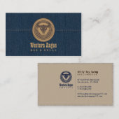 アンガスの西部のバー及びグリルの飲食業カード 名刺 (正面/裏面)