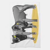 アンガスの黒い子牛 キッチンタオル (縦)