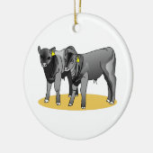 アンガスの黒い子牛 セラミックオーナメント (左)