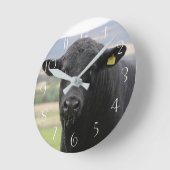 アンガス黒牛 ラウンド壁時計 (傾斜)