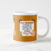 アンガー認識度引用文 ジャンボコーヒーマグカップ (右)