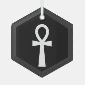 アンキエジプト文字の記号 ガラスオーナメント (正面)