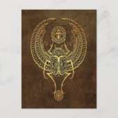 アンキブラウンとエージングウィングエジプト産スカラブカブトムシ ポストカード (正面)