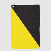 アンキャップ国旗Anarcho資本主義イエローとブラック ゴルフタオル (正面)