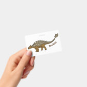 アンキロサウルスの装甲恐竜のイラスト バッジ (手持ち)