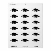 アンキロサウルス恐竜のシルエット ラベル (フルシート)