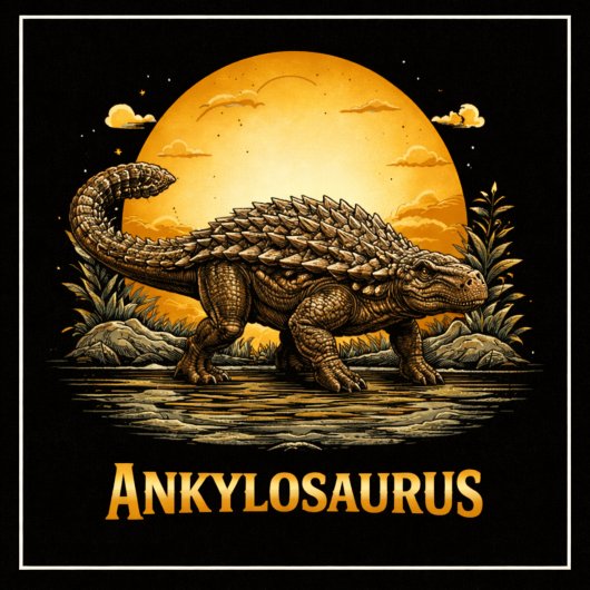 アンキロサウルス 恐竜 先史時代の月 Tシャツ