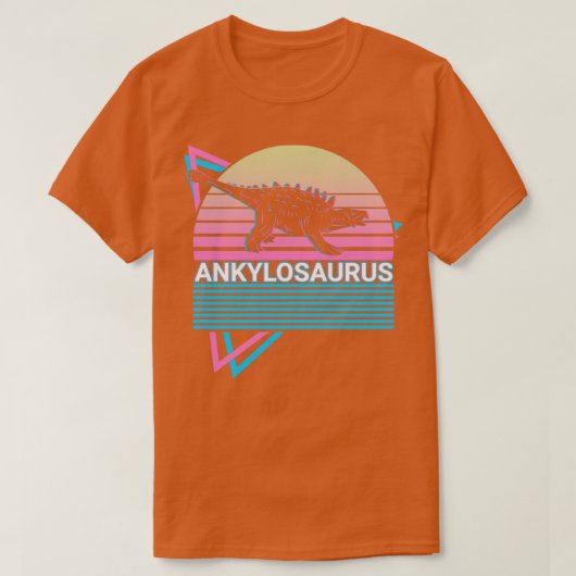 アンキロザウルス恐竜レトロ Tシャツ (デザイン正面)