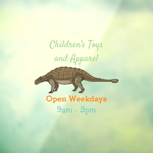 アンキロザウルス漫画イラストレーション ウィンドウサイン (シート3)