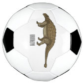 アンキロザウルス漫画イラストレーション サッカーボール (回転)