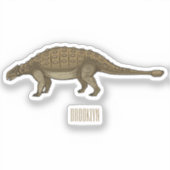 アンキロザウルス漫画イラストレーション シール (正面)