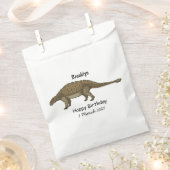 アンキロザウルス漫画イラストレーション フェイバーバッグ (クリップ留めされた状態)