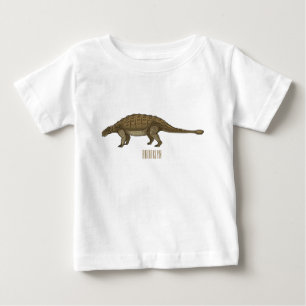 アンキロザウルス漫画イラストレーション ベビーTシャツ