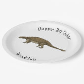 アンキロザウルス漫画イラストレーション ペーパープレート (アングル)