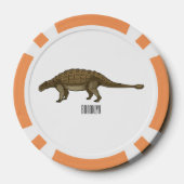 アンキロザウルス漫画イラストレーション ポーカーチップ (裏面)