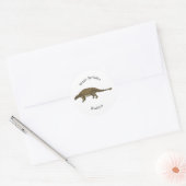 アンキロザウルス漫画イラストレーション ラウンドシール (封筒)