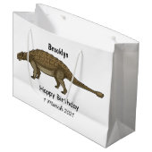 アンキロザウルス漫画イラストレーション ラージペーパーバッグ (正面アングル)