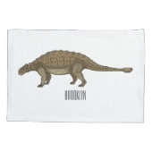 アンキロザウルス漫画イラストレーション 枕カバー (裏面)