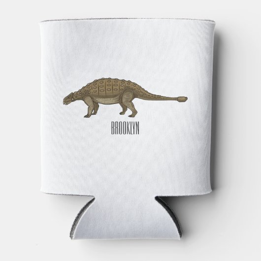 アンキロザウルス漫画イラストレーション 缶クーラー (正面)