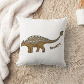 アンキロザウルス装甲恐竜イラストレーション クッション (ブランケット)