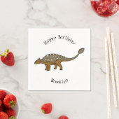 アンキロザウルス装甲恐竜イラストレーション スタンダードカクテルナプキン (インサイチュ)