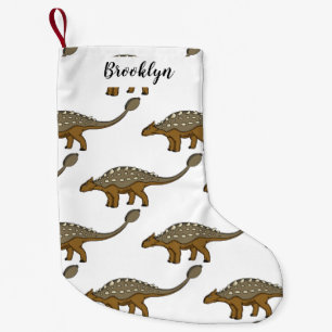 アンキロザウルス装甲恐竜イラストレーション スモールクリスマスストッキング