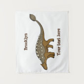 アンキロザウルス装甲恐竜イラストレーション タペストリー (正面)