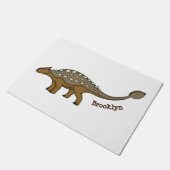 アンキロザウルス装甲恐竜イラストレーション ドアマット (アングル)