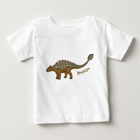 アンキロザウルス装甲恐竜イラストレーション ベビーTシャツ (正面)