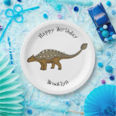 アンキロザウルス装甲恐竜イラストレーション ペーパープレート (パーティー)