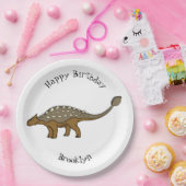 アンキロザウルス装甲恐竜イラストレーション ペーパープレート (パーティー)
