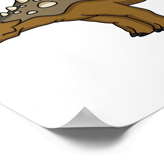 アンキロザウルス装甲恐竜イラストレーション ポスター (角)