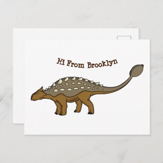 アンキロザウルス装甲恐竜イラストレーション ポストカード (正面/裏面)