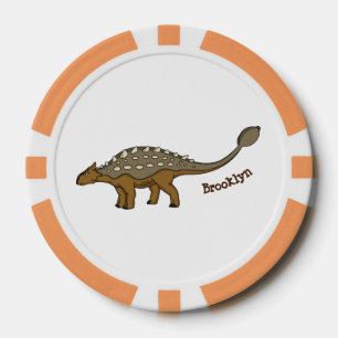 アンキロザウルス装甲恐竜イラストレーション ポーカーチップ