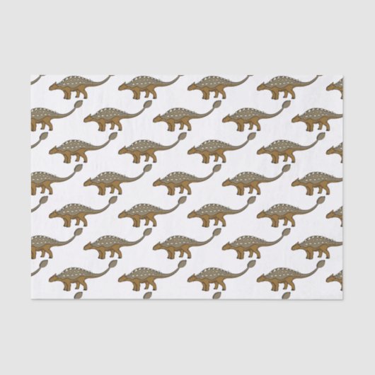 アンキロザウルス装甲恐竜イラストレーション 薄葉紙 (正面)