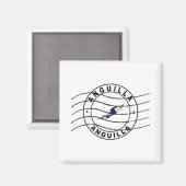 アンギラの地図パスポート切手 マグネット (正面/裏面)