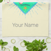 アンギラカリブのレトロバケーションヴィンテージアイランド キッチンタオル (折り畳み)