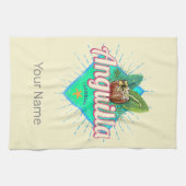 アンギラカリブのレトロバケーションヴィンテージアイランド キッチンタオル (横)