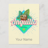 アンギラカリブのレトロバケーションヴィンテージアイランド シーズンポストカード (正面)