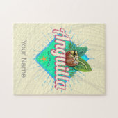 アンギラカリブのレトロバケーションヴィンテージアイランド ジグソーパズル (横)